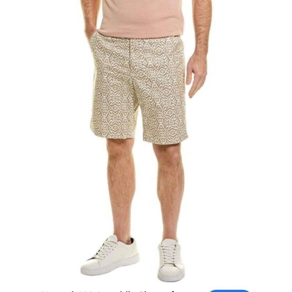 J. McLaughlin Oliver Tan/Cream Mini Nile Geo Oliver Shorts‎ Men's Size 42